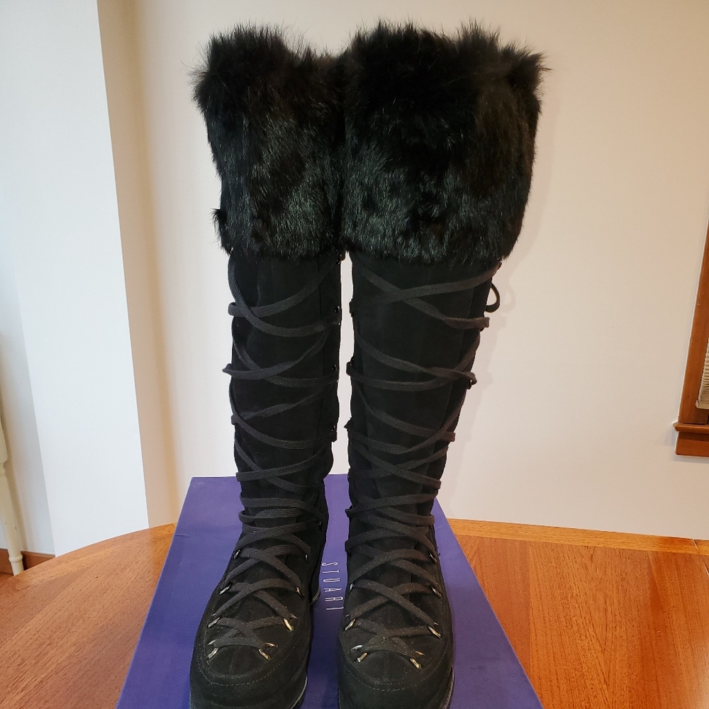Stuart Weitzman Black Suede Sport Aspen Troll Boots